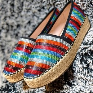 Gianni Bini multi-colors, stripes, moccasins.